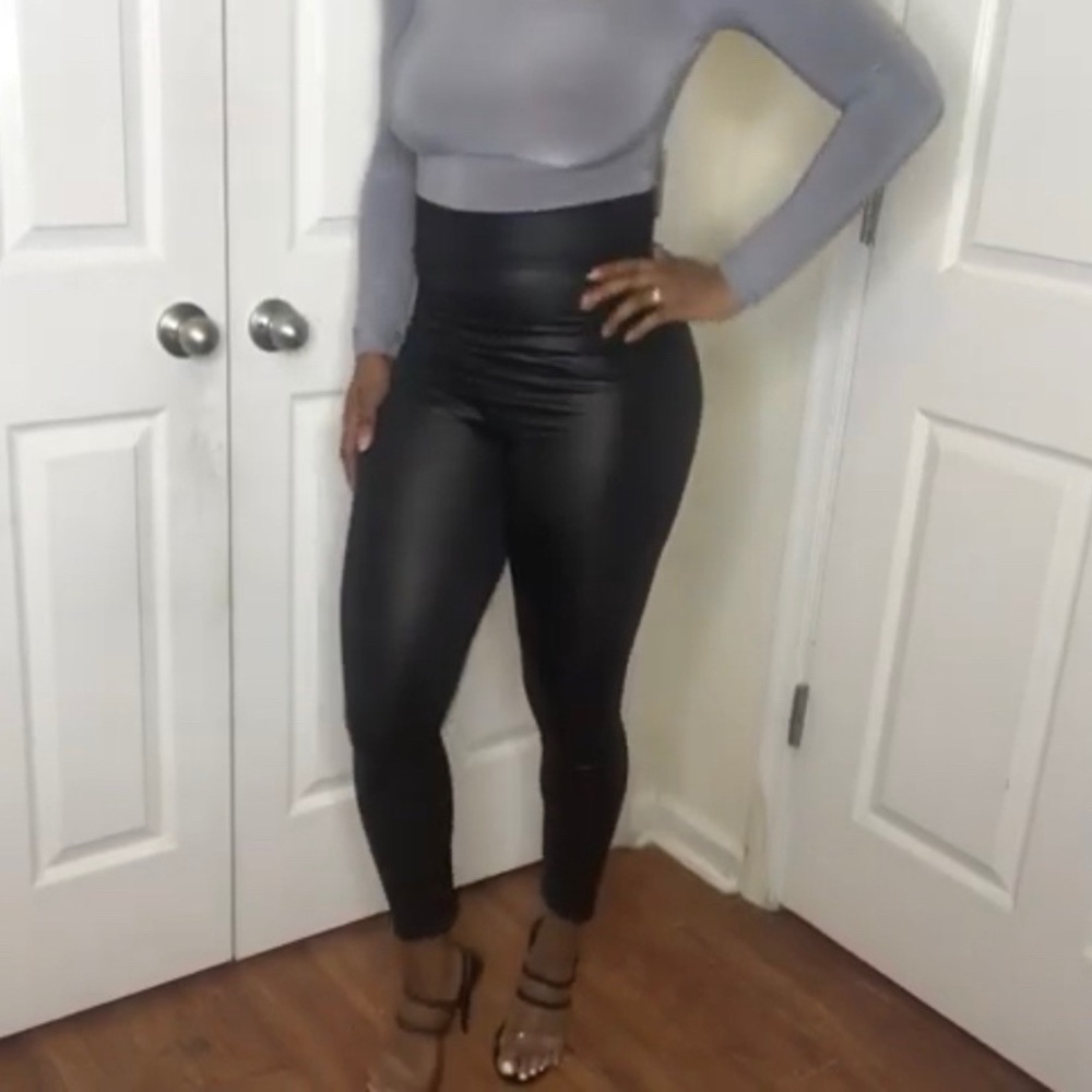 Boohoo wet look leggings